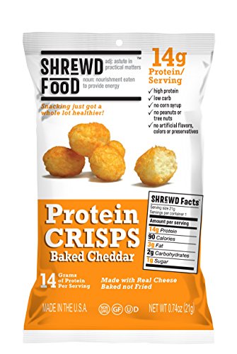 Book Cover Shrewd Food Baked Cheddar Keto Protein Crisps 8 Pack | High Protein, Low Carb, Gluten Free Snacks | No Artificial Flavors | Soy Free, Peanut Free