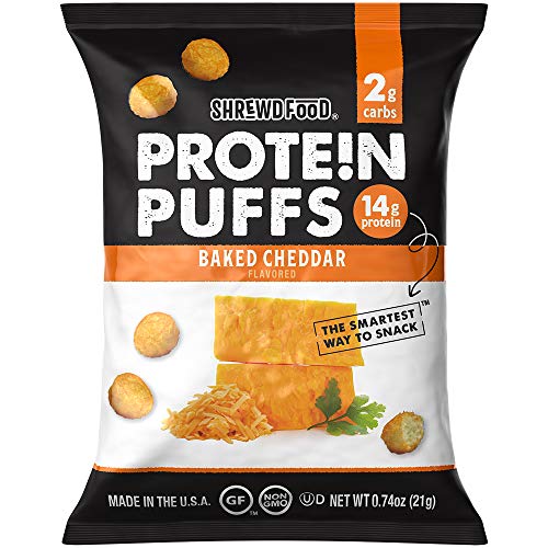Shrewd Food Baked Cheddar Keto Protein Crisps 8 Pack | High Protein, Low Carb, Gluten Free Snacks | No Artificial Flavors | Soy Free, Peanut Free
