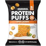 Shrewd Food Low Carb Keto Protein Puffs | 112g Protein (14g per Serving), 2g Carbs | High Protein, Gluten Free Snacks | No Artificial Flavors | Soy Free, Peanut Free (Baked Cheddar)