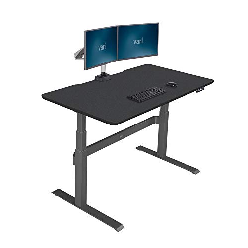 Vari Electric Standing Desk - Sit to Stand Desk - Push Button Memory Settingsâ€¦ (60, Black w/Crossbar)