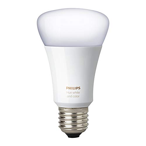 Book Cover Philips Hue White and Color Ambiance 3rd Generation A19 10W Equivalent Dimmable LED Smart Bulb (Renewed)