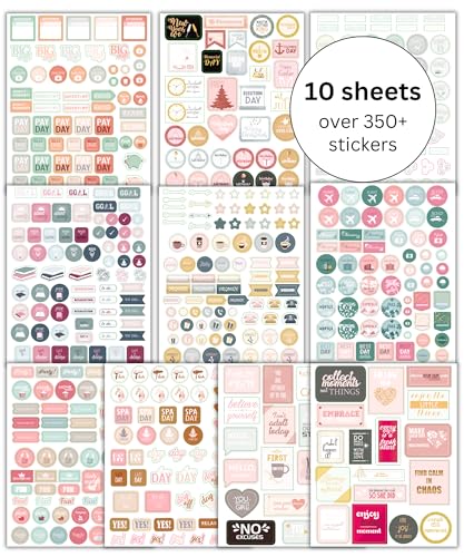 Planner Stickers Value Pack, Monthly Weekly Daily Planner Sticker Set of 1,000+ Stickers for Planner
