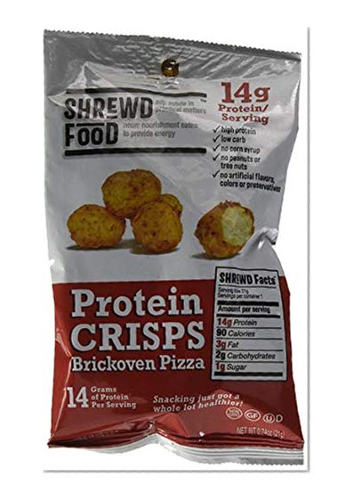 Shrewd Food Brickoven Pizza Keto Protein Crisps | High Protein, Low Carb, Gluten Free Snacks | Real Cheese, No Artificial Flavors | Soy Free, Peanut Free (8-Pack of .74oz Bags)
