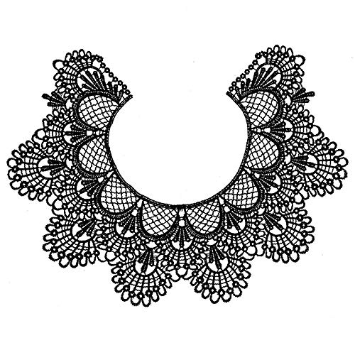 1pc Embroidery Round Ripple Neck African Lace Fabric Collar,DIY Handmade Lace Fabrics for Sewing Supplies Crafts