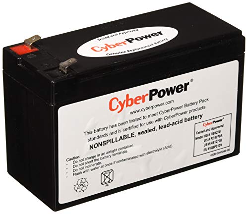 CyberPower RB1270B Replacement Battery Cartridge, Maintenance-Free, User Installable
