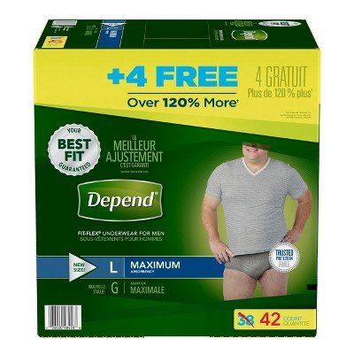 Depend Men's Fit-Flex Incontinence Underwear L - 42ct
