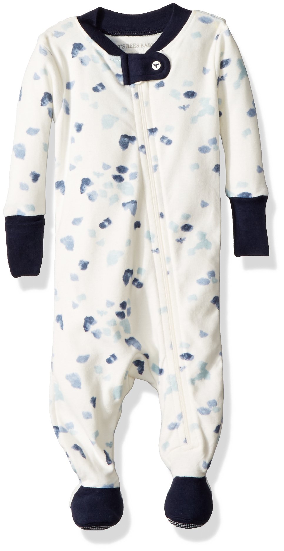 Burt's Bees Baby - Baby Boys Unisex Sleeper Pajamas, Zip-Front Non-Slip Footed Sleeper PJs, Organic Cotton