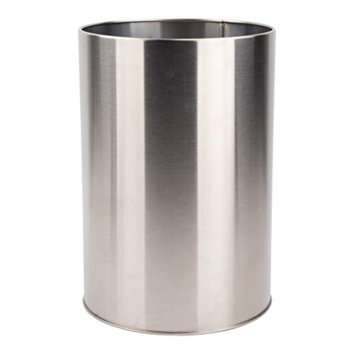 Book Cover Small 2-Gallon Ashton Waste Basket by LDR | Versatile And Durable, Compact Design, Brushed Nickel Finish