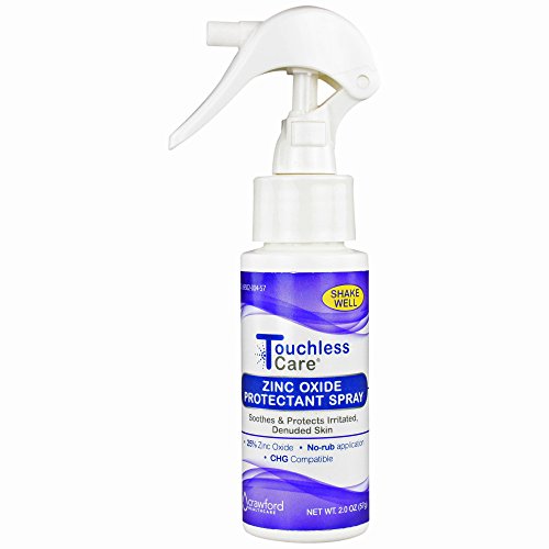 Touchless Care Zinc Oxide Protectant Spray, Fast Relief of Adult Diaper Rash caused by Adult Incontinence, Easy to Apply Touch Free Spray, Eases Skin Irritation, No Messy Creams (4.5 oz) - 62404