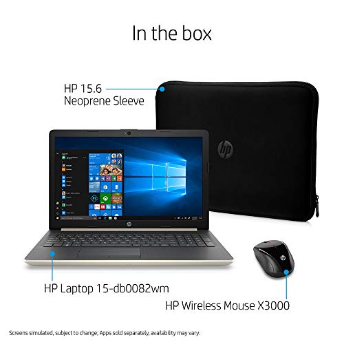 Book Cover HP High Performance Laptop PC 15.6-inch HD+ Display AMD E2-9000e Processor 4GB DDR4 RAM 500GB HDD WIFI HDMI Bluetooth Webcam Sleeve&Mouse Windows 10 (Gold)