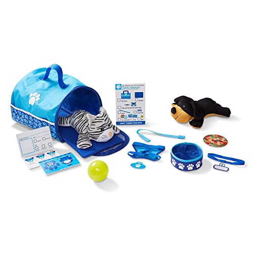 Melissa & Doug Tote & Tour Pet Travel Play Set with 2 Plush Stuffed Animals (15 pcs)
