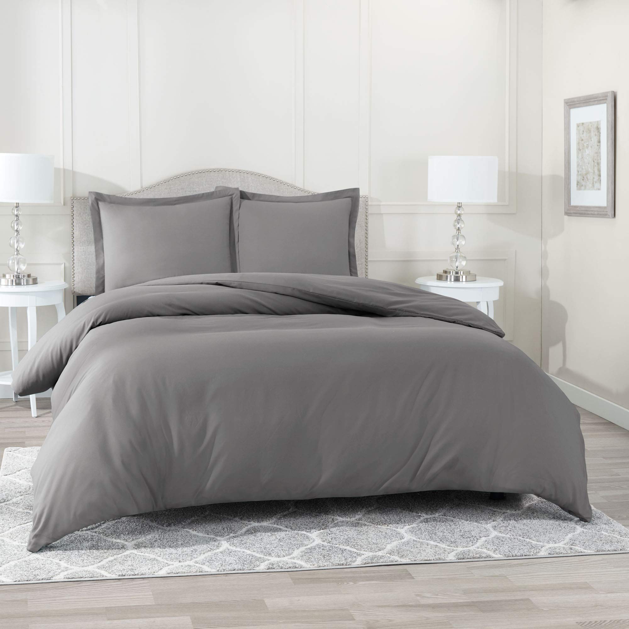 Cozy Comfort Bedding Super King California King Oversized 3 Piece Duvet Cover Set (120" x 98") (Silver Sconce)