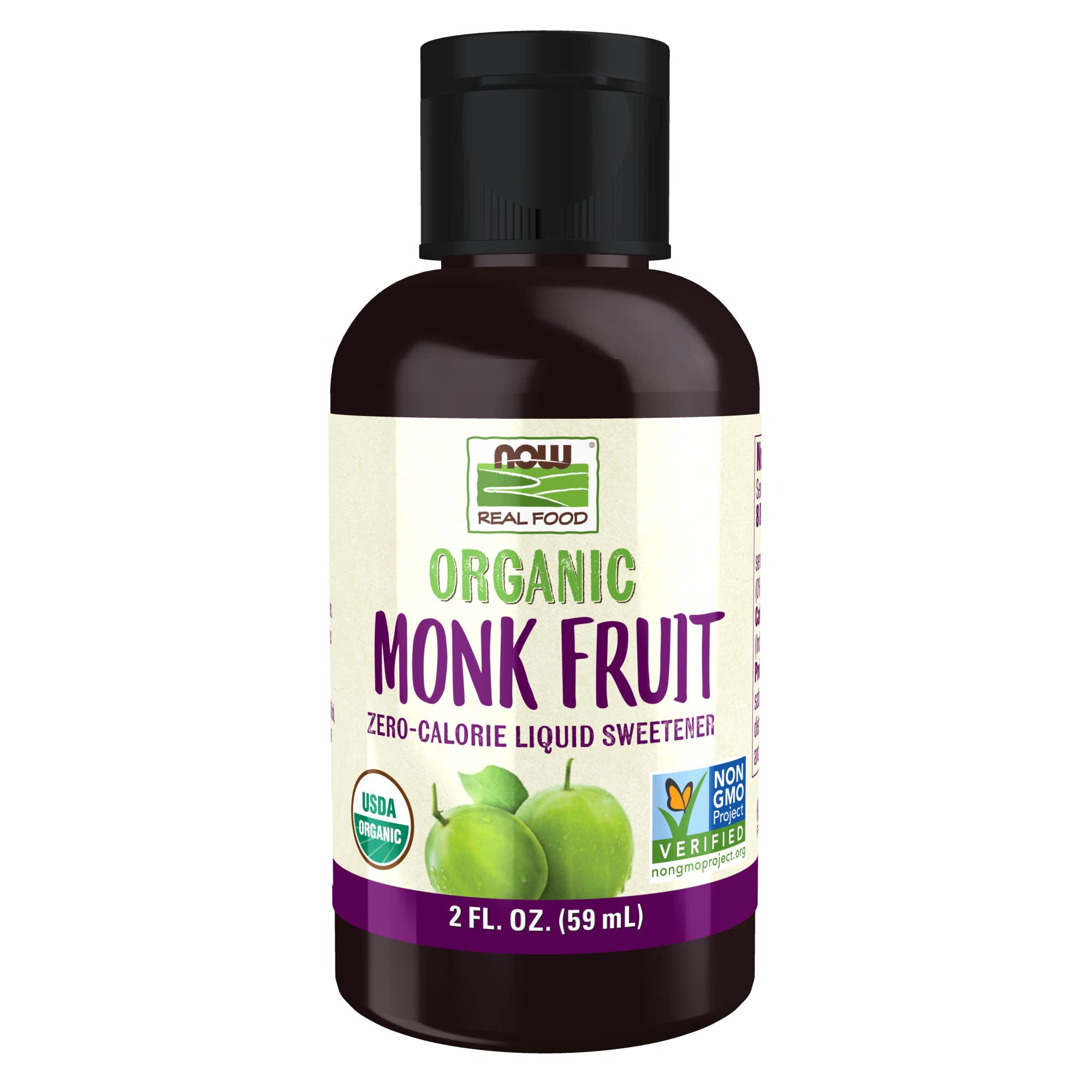 Book Cover NOW Foods, Certified Organic Monk Fruit Liquid, Zero-Calorie Liquid Sweetener, Non-GMO, Low Glycemic Impact, 2-Ounce 2 Fl Oz (Pack of 1)