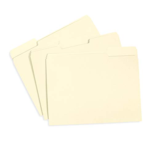 File Folder, 1/3 Cut Tab, Letter Size, Great for Organizing and Easy File Storage, 100 Per Box (Manila)