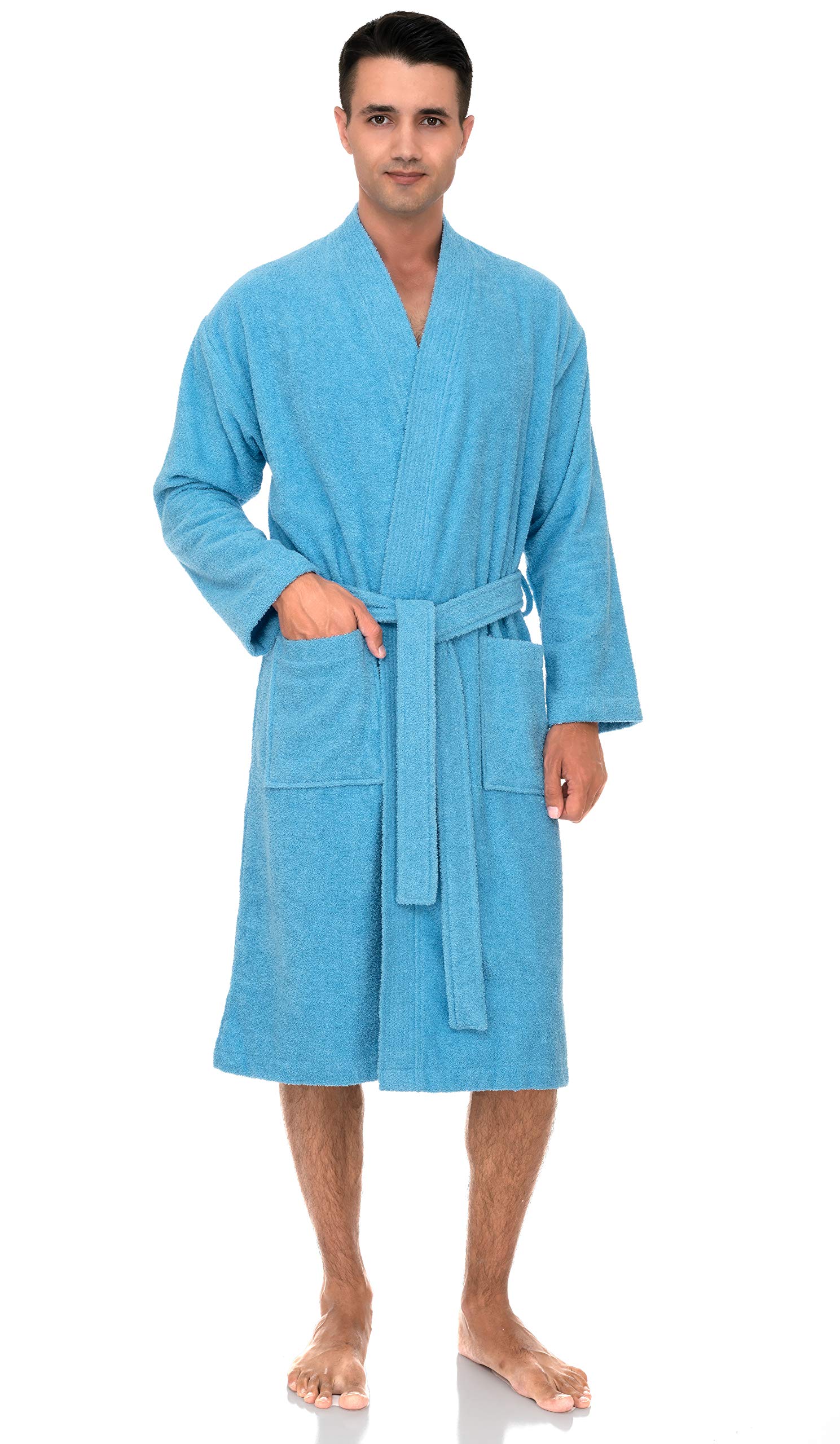 Book Cover TowelSelections Menâ€™s Robe, Turkish Cotton Terry Kimono Bathrobe X-Large/XX-Large Patriot Blue