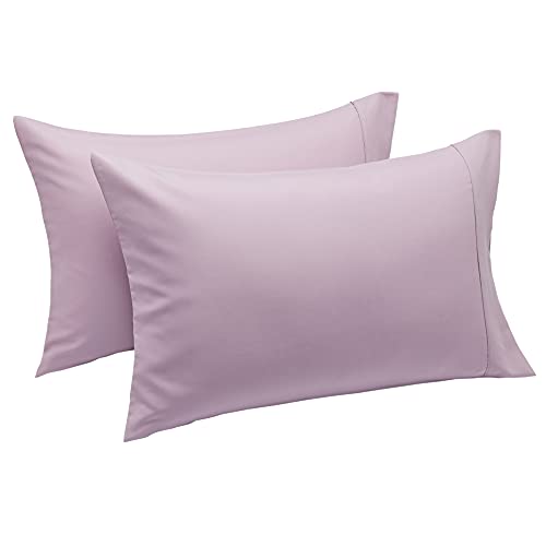 Amazon Basics Lightweight Super Soft Easy Care Microfiber Pillowcases - 2-Pack, Standard, Frosted Lavender