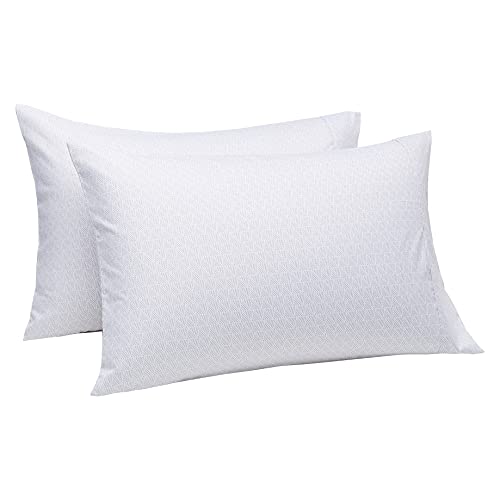 Book Cover Amazon Basics Lightweight Super Soft Easy Care Microfiber Pillowcases - 2-Pack, Standard, Gray Crosshatch