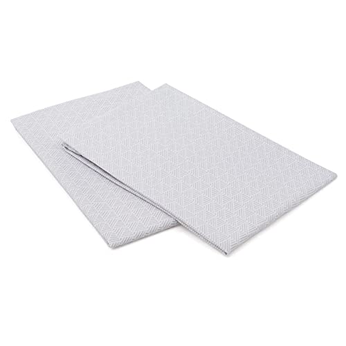 Amazon Basics Lightweight Super Soft Easy Care Microfiber Pillowcases - 2-Pack, Standard, Gray Crosshatch