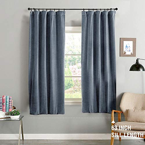 Book Cover jinchan Velvet Curtain Green Living Room Rod Pocket Window Curtain Panel 95 inch Long Bedroom Thermal 1 Panel