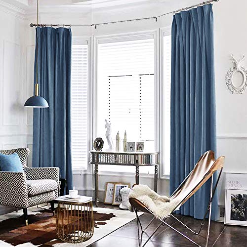Book Cover jinchan Velvet Curtain Green Living Room Rod Pocket Window Curtain Panel 84 inch Long Bedroom Thermal 1 Panel