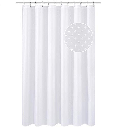 N&Y HOME Hotel Fabric Shower Curtain Liner or Shower Curtain, Machine Washable, Diamond Patterned White, 71 x 72 inches for Bathroom