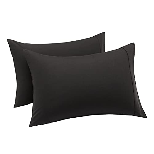 Book Cover Amazon Basics Lightweight Super Soft Easy Care Microfiber Pillowcases - 2-Pack, Standard, Black