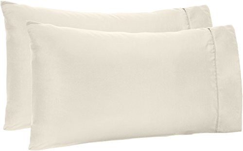 Amazon Basics Lightweight Soft Easy Care Microfiber Pillowcases - 2-Pack, King, Cream