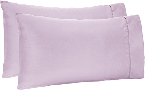 Amazon Basics Lightweight Soft Easy Care Microfiber Pillowcases - 2-Pack, King, Frosted Lavender