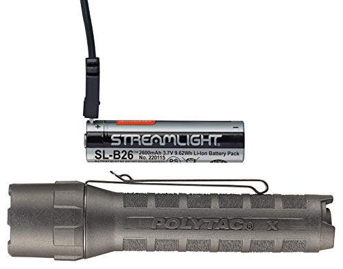 Book Cover Streamlight 88610 PolyTac X 600 Lumen Multi-Fuel, Professional Tactical Flashlight, Black