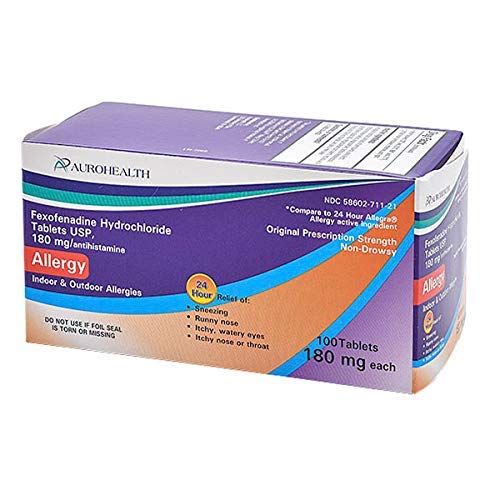 Fexofenadine 180mg 100 Tablets "Replacement for 24 Hour Allegra"
