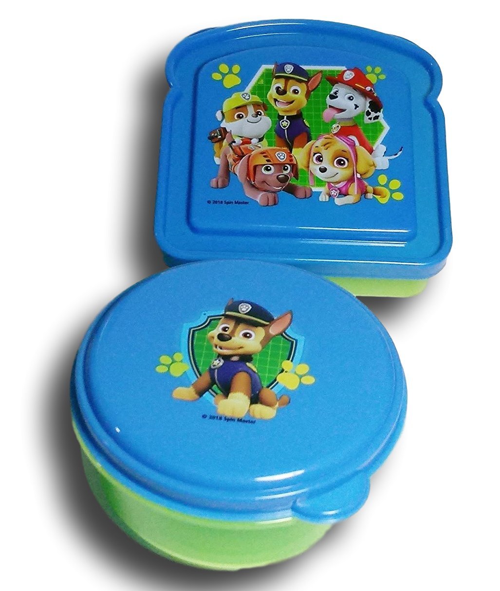 Book Cover Paw Patrol Blue and Green Sandwich and Snack Container Lunch Box Kit