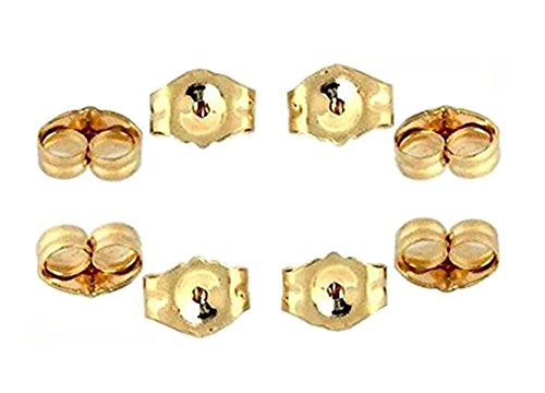 Book Cover 14K Yellow Gold Earring Backs Ear Locking (8 Piece)