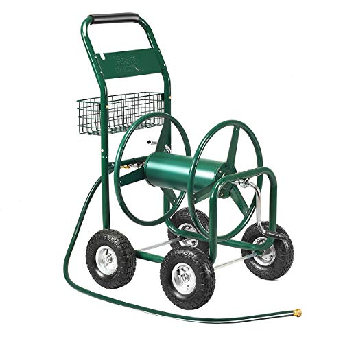 Giantex Garden Hose Reel Cart 4-Wheel Lawn Watering Outdoor Heavy Duty Yard Water Planting