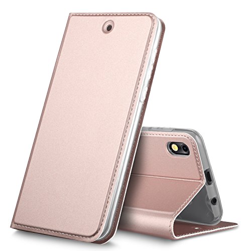 BLU Advance 5.2 case, KuGi BLU Advance 5.2 Flip Case with Magnetic Closure, Ultra-Thin PU Leather Cover + TPU Back Stand Case for BLU Advance 5.2 Smartphone(Rosegold)
