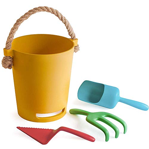 Eco Beach Toy Set for Toddlers & Kids | Biodegradable Natural Bamboo Fiber Sand Toys | Non Plastic Beach Toys for Boys & Girls of Any Age