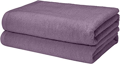 Book Cover AmazonBasics Quick-Dry, Luxurious, Soft, 100% Cotton Towels, Lavender - Set of 2 Bath Towels