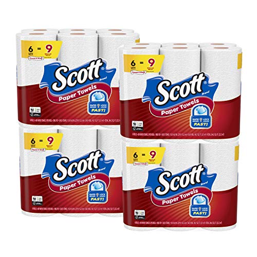 Book Cover Scott Towel Paper Towels Large Rolls, 6 Count(Pack of 4) (Packaging May Vary)