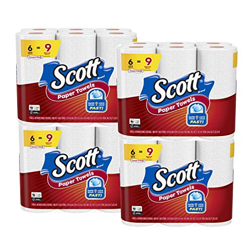 Scott Towel Paper Towels Large Rolls, 6 Count(Pack of 4) (Packaging May Vary)
