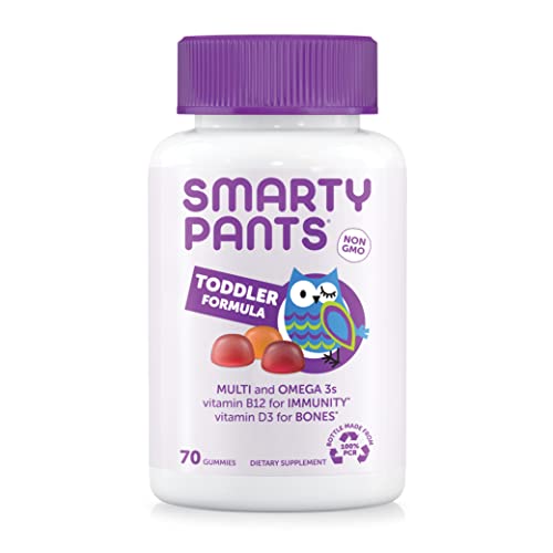 Book Cover SmartyPants Toddler Formula Daily Gummy Multivitamin: Vitamin C, D3, & Zinc for Immunity, Gluten Free, Omega 3 Fish Oil (DHA/EPA) , Vitamin B6, B12, 90 Count (30 Day Supply)