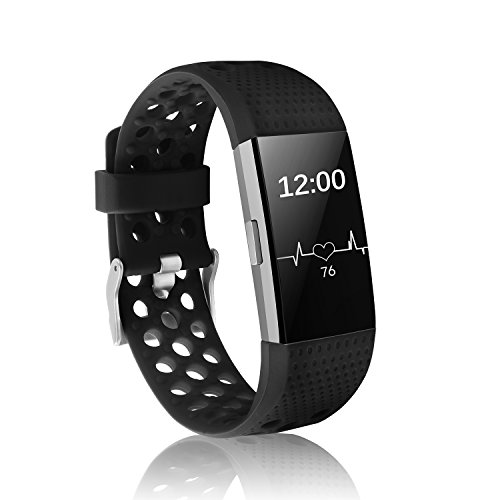 POY Replacement Bands Compatible for Fitbit Charge 2, Adjustable Breathable Wristbands with Air Holes Straps