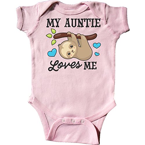 Book Cover inktastic My Auntie Loves Me with Sloth and Hearts Infant Creeper 6 Months Pink