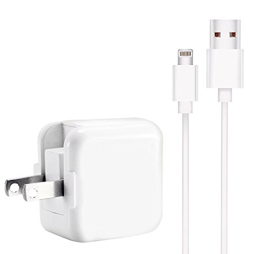 Book Cover iPad Charger 2.4A 12W USB Wall Charger Foldable Portable Travel Plug + 6FT Charging Cable, Compatible with iPhone X/8/8Plus/7/7Plus/6s/6sPlus/6/6Plus/SE/5s/5, Pad 4/Mini/Air/Pro, Pod