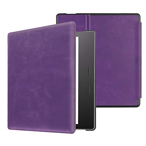 Book Cover CaseBot Leather Case for Kindle Oasis (10th and 9th Gen, 2019 and 2017 Release) - Slim Fit Protective Cover, Midnight Violet