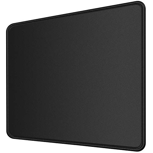 Book Cover MROCO Mouse Pad [30% Larger] with Non-Slip Rubber Base, Premium-Textured & Waterproof Computer Mousepad with Stitched Edges, Mouse Pads for Computers, Laptop, Gaming, Office & Home, 8.5 x 11 in, Black