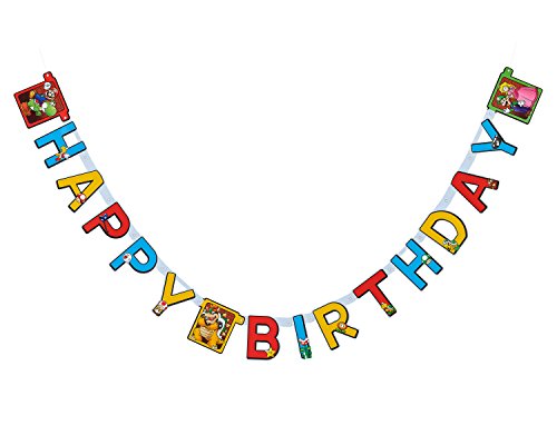 Book Cover Super Mario Birthday Party Banner