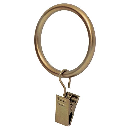 Ivilon Drapery Curtain Clip Rings - Clips Ring for Curtain Panels 1.7", Set of 14 - Warm Gold