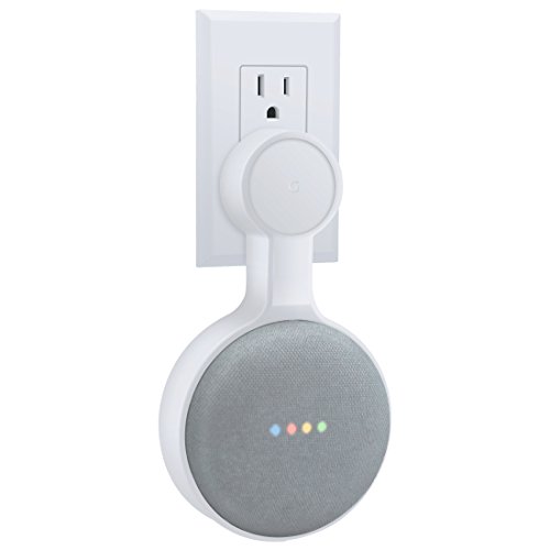 Book Cover Outlet Wall Mount Holder for Google Home Mini (1st Genernation), A Space-Saving Accessories for Google Home Mini Voice Assistant (White)