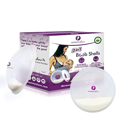 Book Cover Breast Shell & Milk Catcher for Breastfeeding Relief (2 in 1) Protect Cracked, Sore, Engorged Nipples & Collect Breast Milk Leaks During The Day, While Nursing or Pumping (2 Pack)