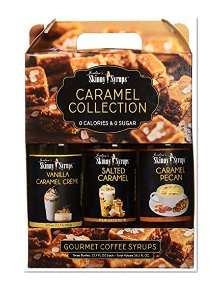 Skinny Syrups - Le trio de sirops classique contient 3 bouteilles - Pécan Caramel, Caramel Salé, Crème Vanille Caramel