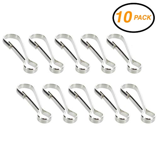 Book Cover Ram-Pro 10pcs Mini Steel Spring Nickel-Plated para Cord Clip Lanyard Snap Hooks Lobster Claw Clasps, Durable Bright Silver 1.4mm Small Chain Purse Pulis Snap Clip for Lanyard Zipper Pull Id Card